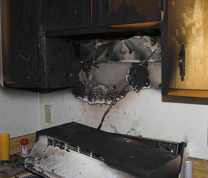 Practice Home Fire Safety - image of burnt kitchen
