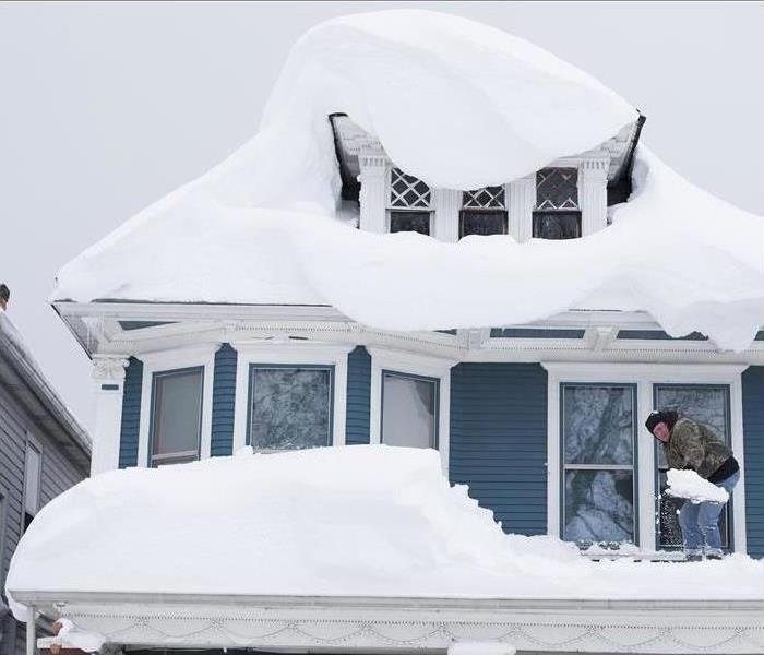 A snow-covered house